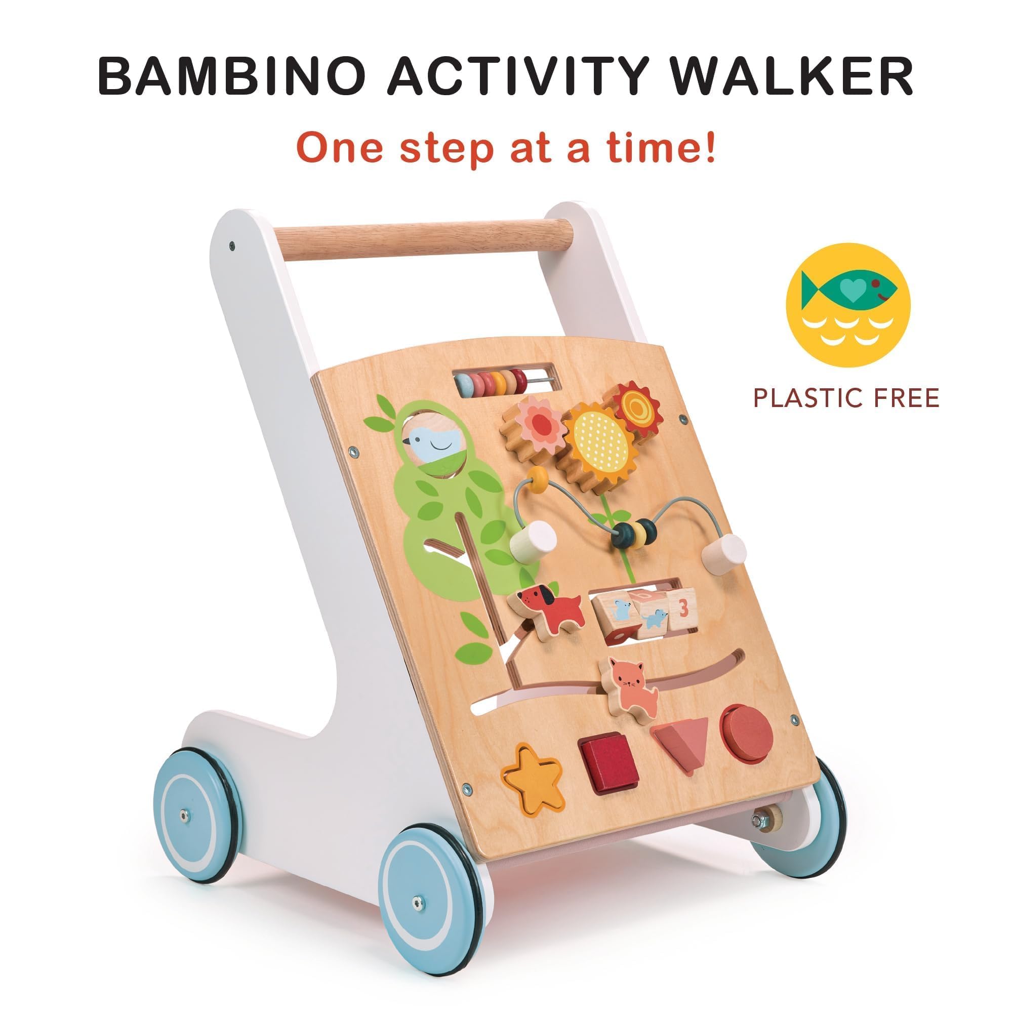 Amazon.com : Mentari Toys - Bambino Activity Walker - Wooden Push
